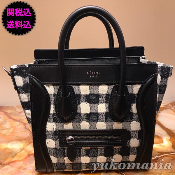 セリーヌ スーパーコピー ショルダーバッグ ポシェット NANO SHOPPER ナノショッパー BLACKxWHITE